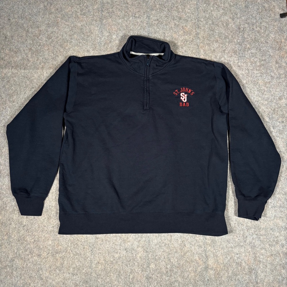 Champion Quarter Zip Sweatshirt Mens XL Navy St. Johns Dad Pullover Athletic